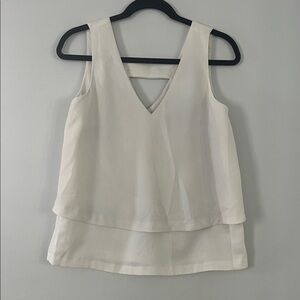 Banana Republic | Cream Layered Sleeveless Blouse